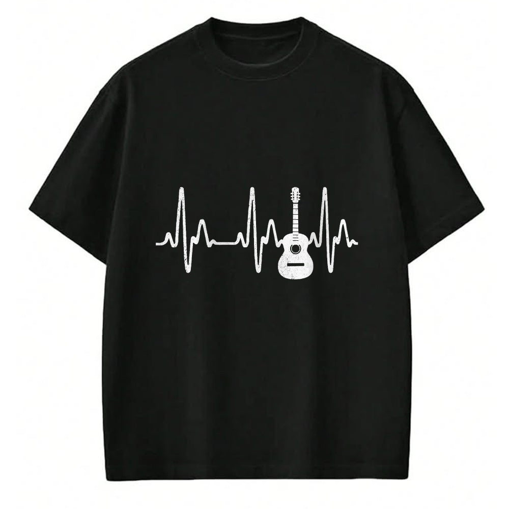 Guitar Lover Shirt, Funny Guitar UnisexT-Shirt/Hoodie/Sweatshirt HLT00 - Acoustic Guitar Heartbeat Shirt - Guitar Musician T-Shirt