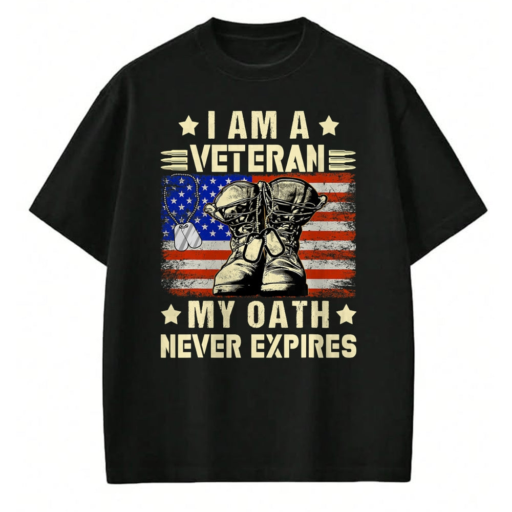 Proud Veteran Shirt, Funny Veteran UnisexT-Shirt/Hoodie/Sweatshirt HLT00 - I am A Veteran My Oath Never Expires Veteran Day USA Flag T-Shirt