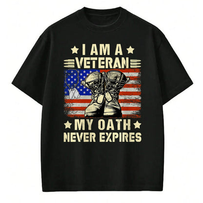 Proud Veteran Shirt, Funny Veteran UnisexT-Shirt/Hoodie/Sweatshirt HLT00 - I am A Veteran My Oath Never Expires Veteran Day USA Flag T-Shirt