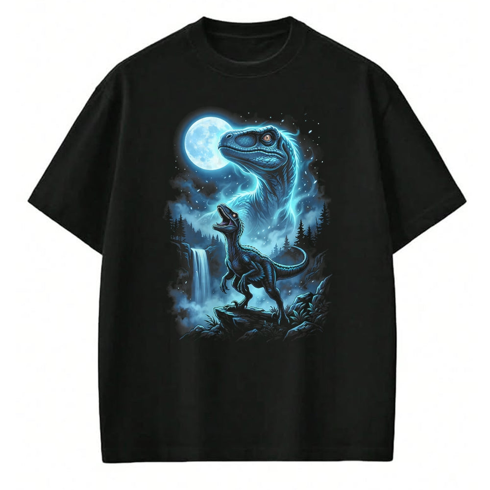 Best Dinosaur Lover Shirt, Funny Dinosaur UnisexT-Shirt/Hoodie/Sweatshirt HLT00 - Velociraptor Silhouette Mystical Moon Dinosaur T-Shirt