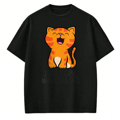 Cat Love Shirt, Funny Cat Lover Gift UnisexT-Shirt/Hoodie/Sweatshirt HLT00 - Womens Just a Girl Who Loves Cats Kitten V-Neck T-Shirt (1)