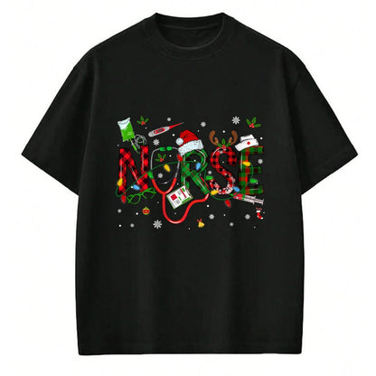 Funny Nurse Shirt, Nurse Unisex T-Shirt/Hoodie/Sweatshirt HLT00 - Nurse Christmas Stethoscope Nurses Xmas Scrub Men Women T-Shirt