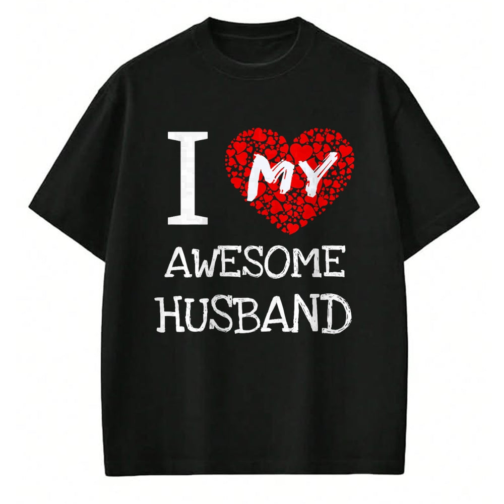 Best Wife Shirt, Wife and Husband Unisex T-Shirt/Hoodie/Sweatshirt HLT00 - I Love My Awesome Husband T-Shirt for Women Gift T-Shirt (1)