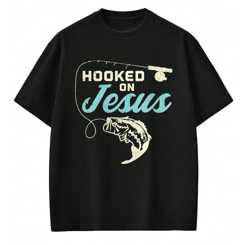 Christian Tee, Christian Faith Unisex T-Shirt/Hoodie/Sweatshirt HLT00 - Hook On Jesus Bass Fishing Christian Religious God Gift T-Shirt