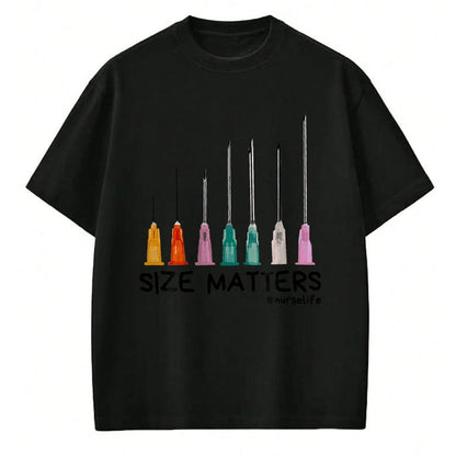 Funny Nurse Shirt, Nurse Unisex T-Shirt/Hoodie/Sweatshirt HLT00 - Needle Size Matters Funny Nursing CNA Nurse Life T-Shirt