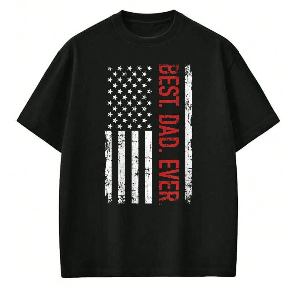 Gift for Dad Shirt, Funny Dad Unisex T-Shirt/Hoodie/Sweatshirt HLT00 – Best dad ever US american flag gift for father_s day Short Sleeve T-Shirt