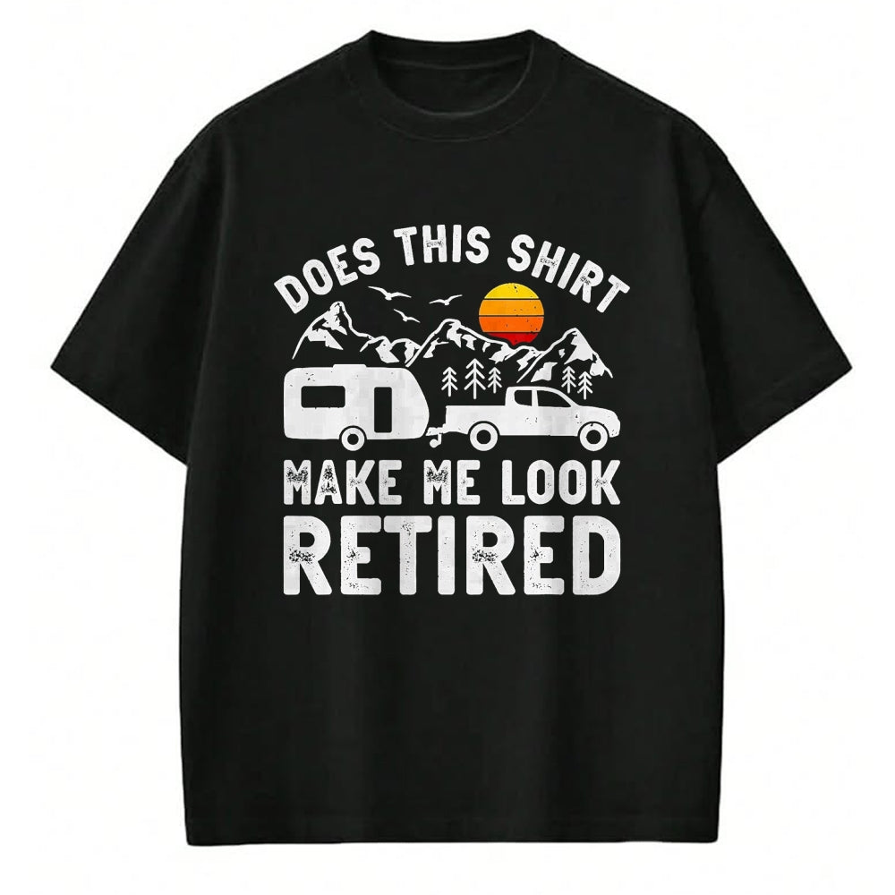 Funny Camping Shirt, Gift For Camping Lover Unisex T-Shirt/Hoodie/Sweatshirt HLT00 - Retired Camper Retirement Camping T-Shirt, Men, Heather Blue, XX-Large