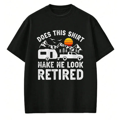 Funny Camping Shirt, Gift For Camping Lover Unisex T-Shirt/Hoodie/Sweatshirt HLT00 - Retired Camper Retirement Camping T-Shirt, Men, Heather Blue, XX-Large