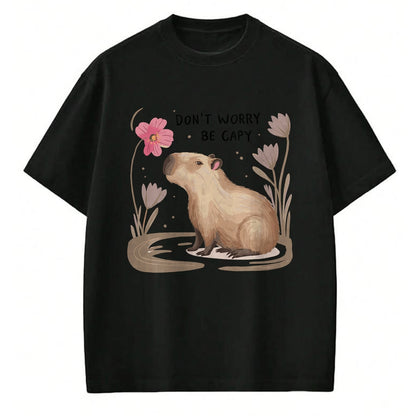 Cute Capybara Shirt, Funny Capybara Unisex T-Shirt/Hoodie/Sweatshirt HLT00 - Cute Dont Worry Be Capy Capybara Girls Boys Kids Youth Women T-Shirt