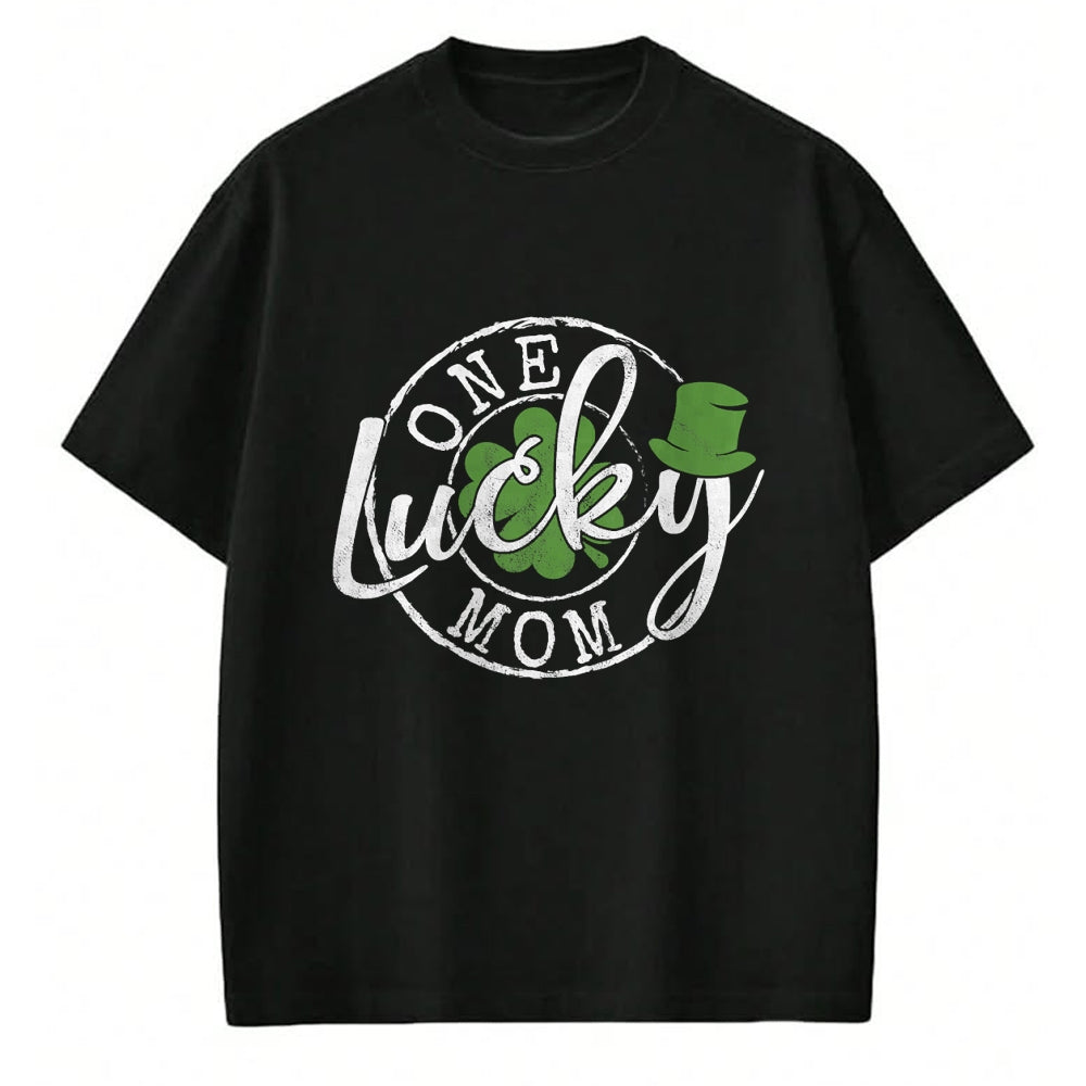 Gift for Mom Shirt, Funny Mom Unisex T-Shirt/Hoodie/Sweatshirt HLT00 - One Lucky Mom Funny Mother Irish Clovers St Patricks Day T-Shirt
