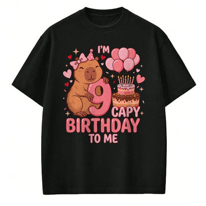 Cute Capybara Shirt, Funny Capybara UnisexT-Shirt/Hoodie/Sweatshirt HLT00 - Capybara 9 Year Birthday Girl Capybara 9th Birthday 2017 T-Shirt