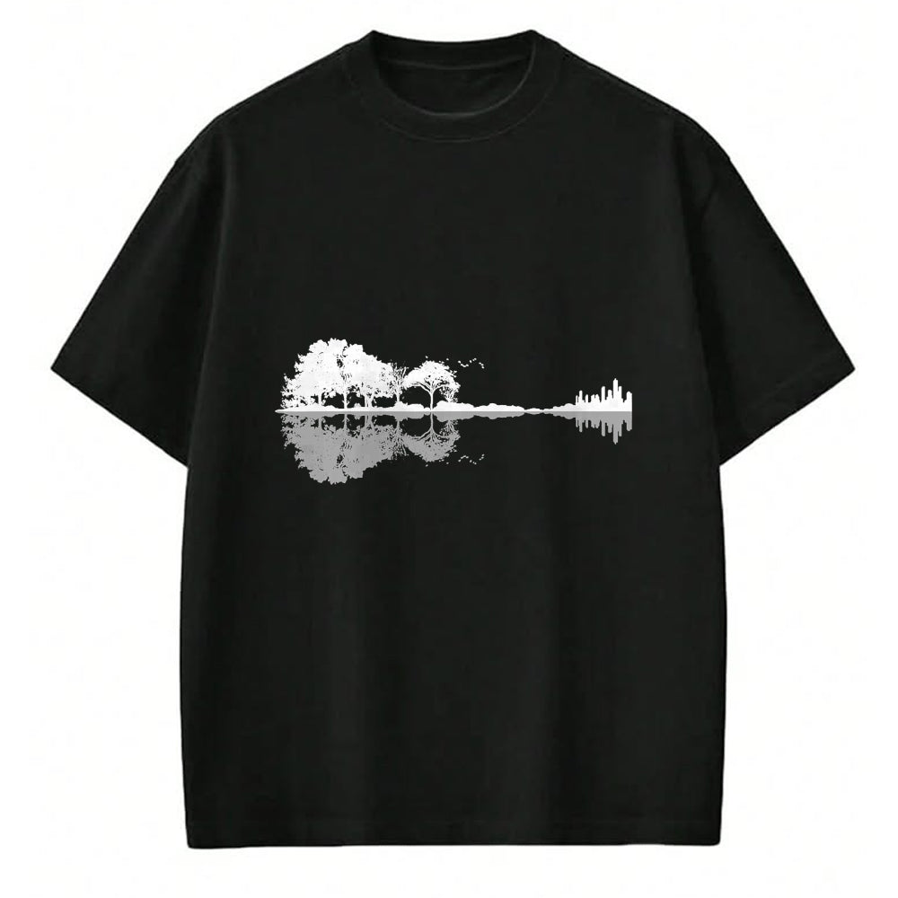 Guitar Lover Shirt, Funny Guitar UnisexT-Shirt/Hoodie/Sweatshirt HLT00 - Retro Forest Funny Nature Guitar Classic Music T-Shirt