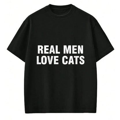 Cat Love Shirt, Funny Cat Lover Gift UnisexT-Shirt/Hoodie/Sweatshirt HLT00 - Real Men Love Cats T-Shirt, Men, Black, 3X-Large (1)