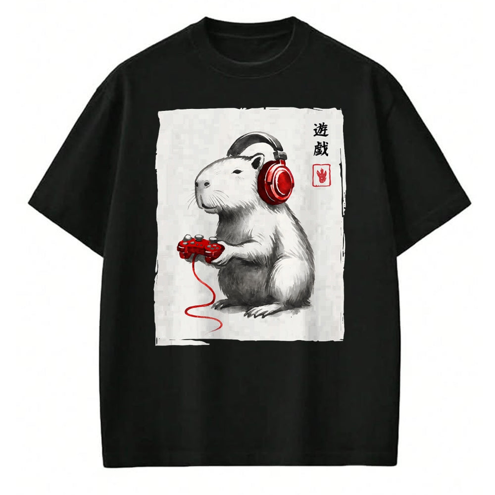 Cute Capybara Shirt, Funny Capybara Unisex T-Shirt/Hoodie/Sweatshirt HLT00 - Gamer Japanese Art Men Women Teens Kids Funny Capybara T-Shirt