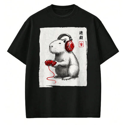 Cute Capybara Shirt, Funny Capybara Unisex T-Shirt/Hoodie/Sweatshirt HLT00 - Gamer Japanese Art Men Women Teens Kids Funny Capybara T-Shirt