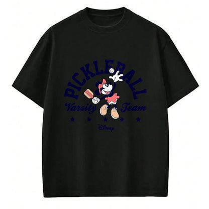 Funny Pickleball Shirt, Pickleball Lover Unisex T-Shirt/Hoodie/Sweatshirt HLT00 - Minnie Mouse - Pickleball Serve Varsity Team T-Shirt