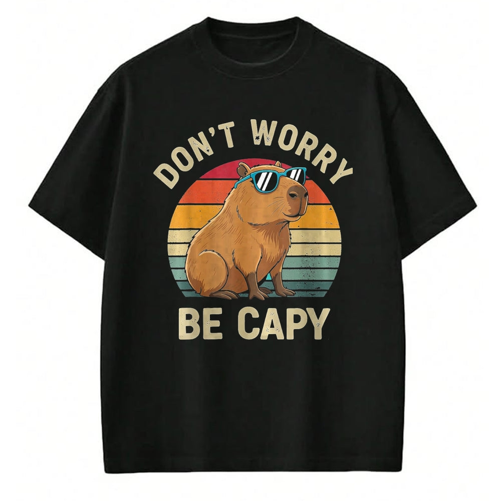 Cute Capybara Shirt, Funny Capybara Unisex T-Shirt/Hoodie/Sweatshirt HLT00 - Dont Worry Be Capy Capybara T-Shirt, Women, Purple, X-Small