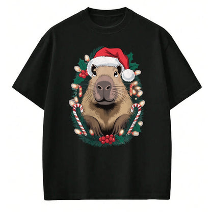 Cute Capybara Shirt, Funny Capybara Unisex T-Shirt/Hoodie/Sweatshirt HLT00 - Capybara Christmas Long Sleeve T-Shirt (3)