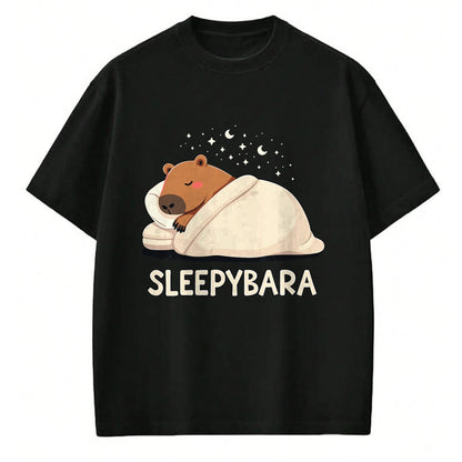 Cute Capybara Shirt, Funny Capybara Unisex T-Shirt/Hoodie/Sweatshirt HLT00 - Capybara Sleep Pajamas Sleepybara T-Shirt