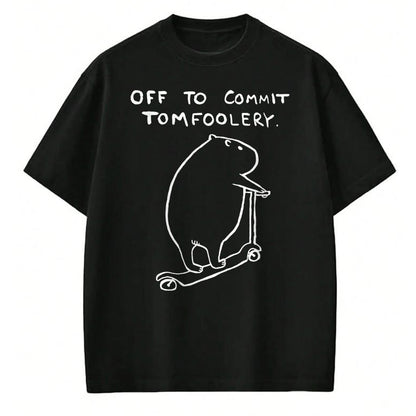 Cute Capybara Shirt, Funny Capybara Unisex T-Shirt/Hoodie/Sweatshirt HLT00 - Capybara Off to Commit Tomfoolery T-Shirt