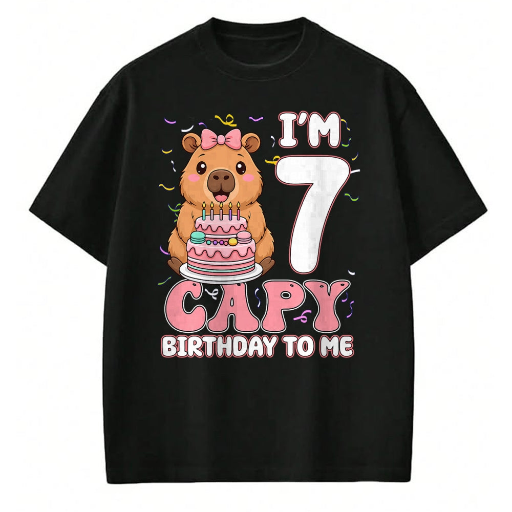 Cute Capybara Shirt, Funny Capybara UnisexT-Shirt/Hoodie/Sweatshirt HLT00 - 7 Years Old Capy Birthday to Me 7th Birthday Capybara Girl T-Shirt