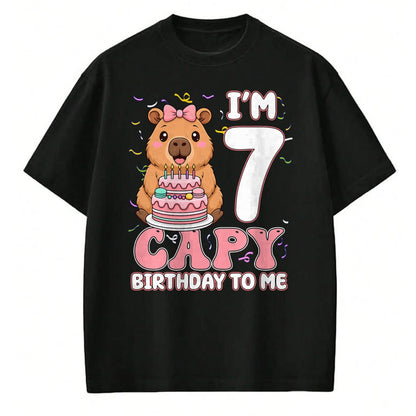 Cute Capybara Shirt, Funny Capybara UnisexT-Shirt/Hoodie/Sweatshirt HLT00 - 7 Years Old Capy Birthday to Me 7th Birthday Capybara Girl T-Shirt