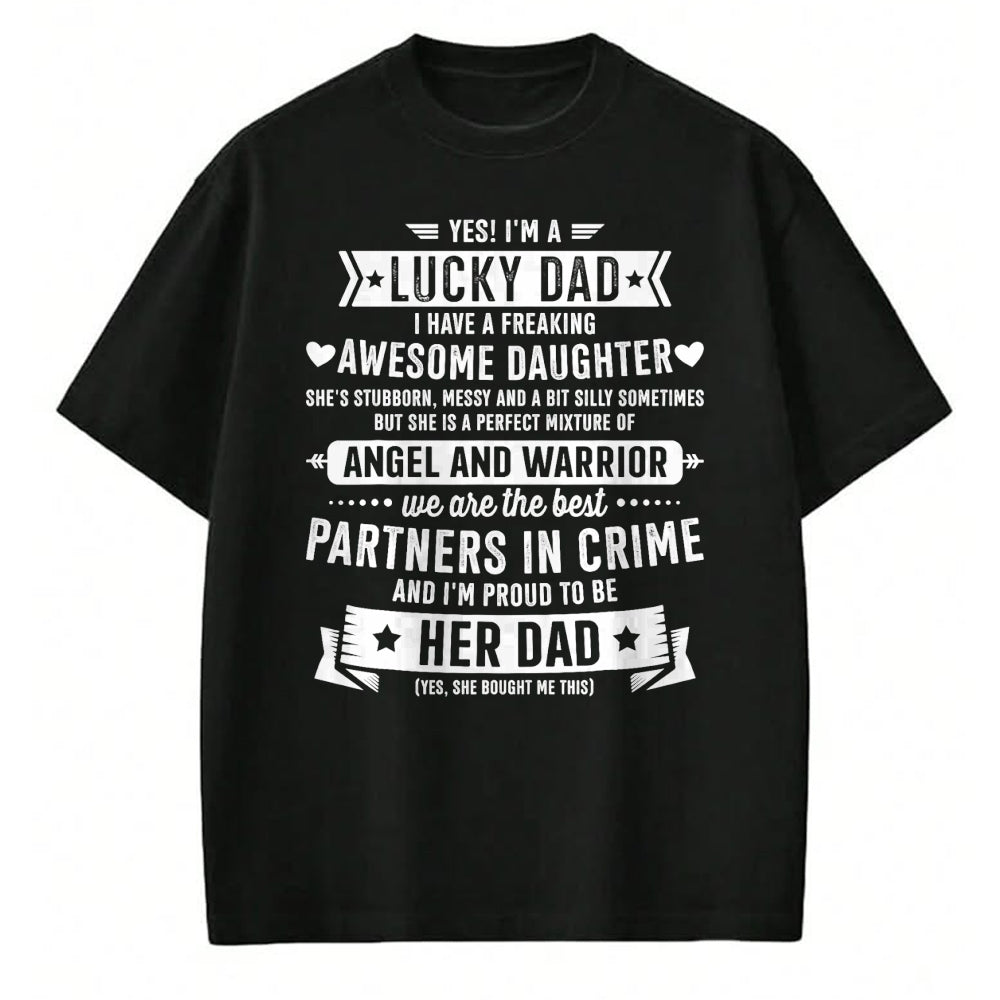 Gift for Dad Shirt, Funny Dad Unisex T-Shirt/Hoodie/Sweatshirt HLT00 –  Lucky proud dad awesome daughter for fathers day birthday T-Shirt
