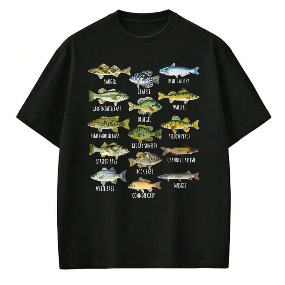 Funny Fishing Shirt, Gift For Fishing Lover Unisex T-Shirt/Hoodie/Sweatshirt HLT00 - Kids Fish Species Biology Types of Freshwater Fish Fishing T-Shirt