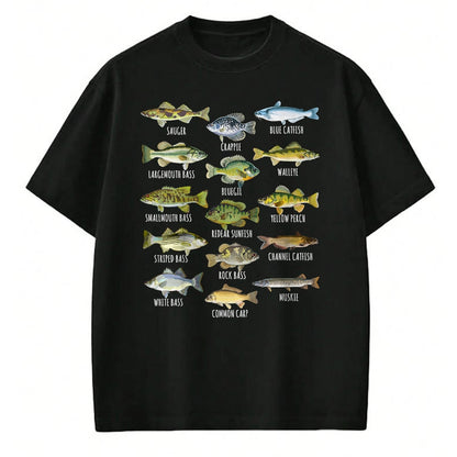 Funny Fishing Shirt, Gift For Fishing Lover Unisex T-Shirt/Hoodie/Sweatshirt HLT00 - Kids Fish Species Biology Types of Freshwater Fish Fishing T-Shirt