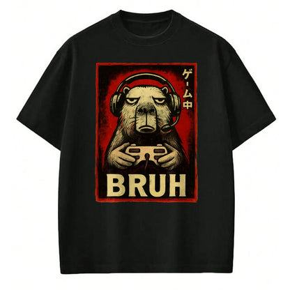 Cute Capybara Shirt, Funny Capybara Unisex T-Shirt/Hoodie/Sweatshirt HLT00 - Funny Capybara Gamer Bruh Graphic Tee Men Boys Teens Gaming T-Shirt