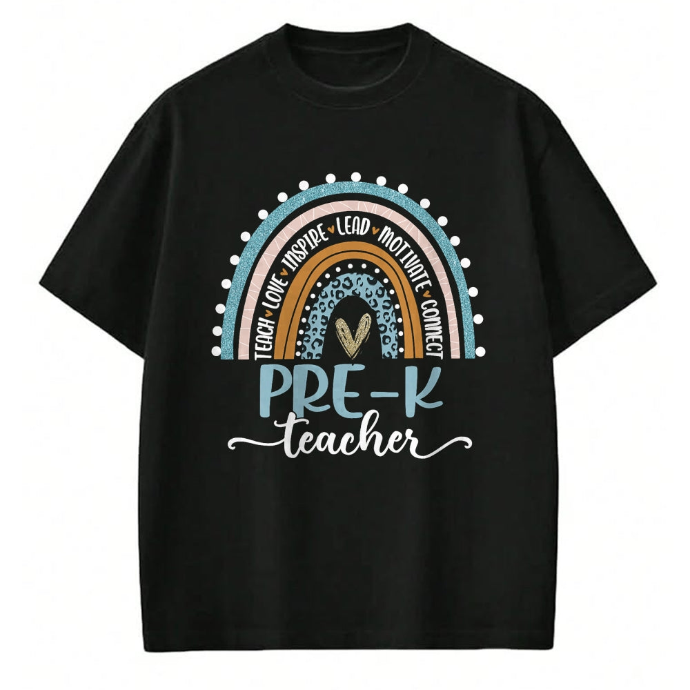 Best Student Shirt, Funny Back To School UnisexT-Shirt/Hoodie/Sweatshirt HLT00 - Pre-K Teacher Leopard Boho Rainbow Back to School T-Shirt