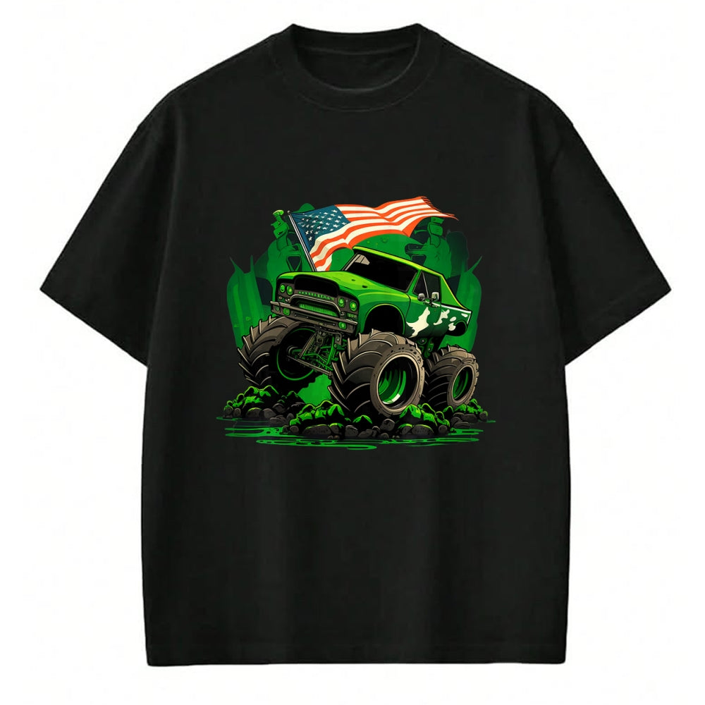 Patrick Day Shirts for Family, Funny Patrick Day shirts, st patrick's day Unisex T-Shirt/Hoodie/Sweatshirt HLT00 - Funny Leprechaun Monster Truck Shamrock St Patrick Day Boys T-Shirt
