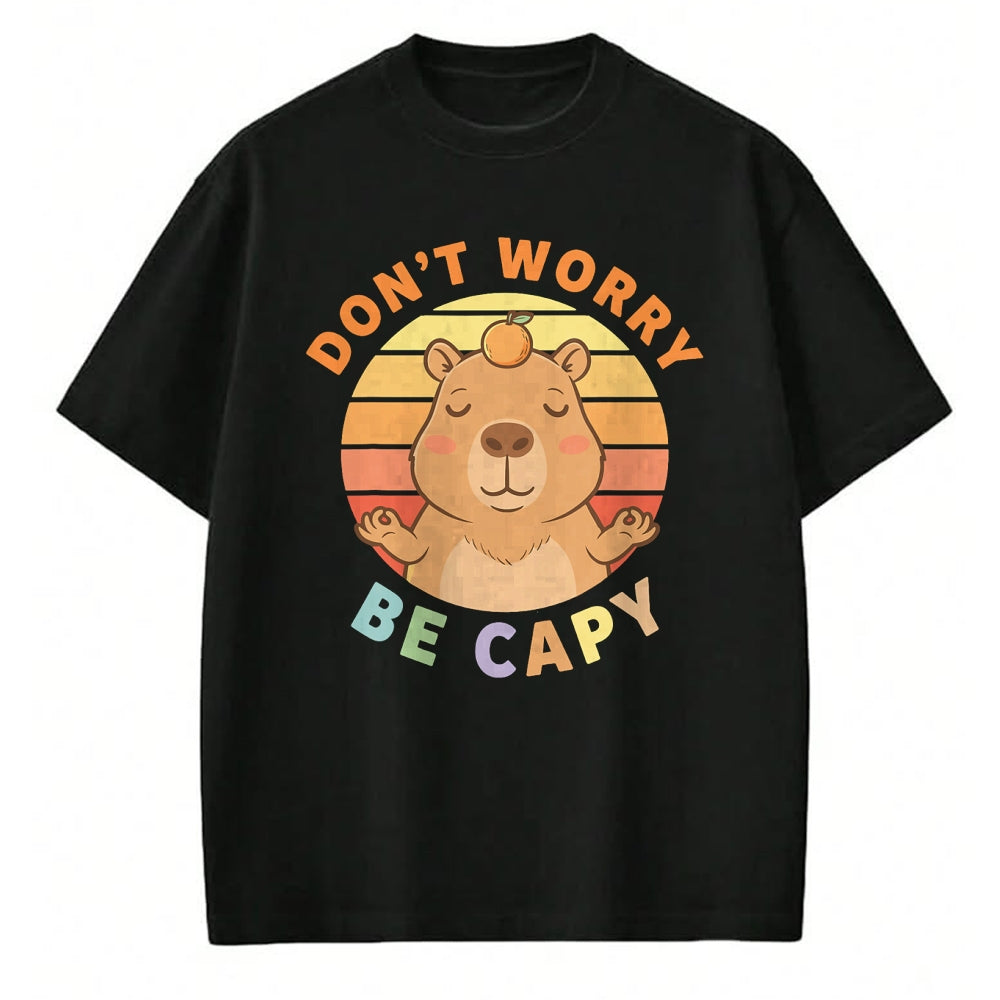 Cute Capybara Shirt, Funny Capybara Unisex T-Shirt/Hoodie/Sweatshirt HLT00 - Capybara Dont Worry Be Capy T-Shirt