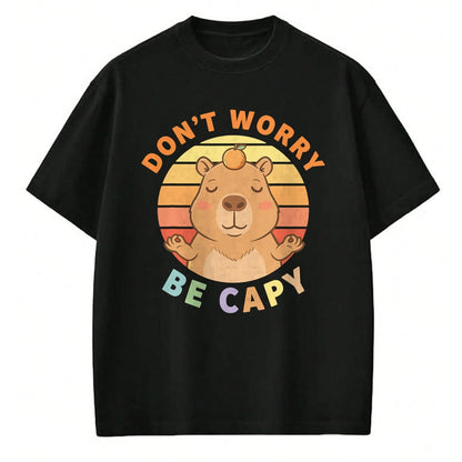 Cute Capybara Shirt, Funny Capybara Unisex T-Shirt/Hoodie/Sweatshirt HLT00 - Capybara Dont Worry Be Capy T-Shirt