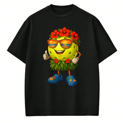 Funny Pickleball Shirt, Pickleball Lover Unisex T-Shirt/Hoodie/Sweatshirt HLT00 - Cute Hawaiian Pickleball Ball Tropical Beach Summer Vacation T-Shirt