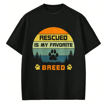Dog Love Shirt, Dog Lover Gift T-Shirt/Hoodie/Sweatshirt HLT00 - Love Dogs Rescue Rescued Is My Favorite Breed Vintage Paw T-Shirt