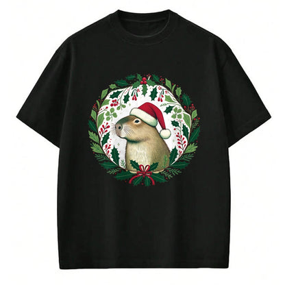 Cute Capybara Shirt, Funny Capybara Unisex T-Shirt/Hoodie/Sweatshirt HLT00 - Capybara Christmas illustration Long Sleeve T-Shirt (1)
