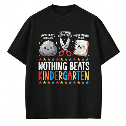 Best Student Shirt, Funny Back To School UnisexT-Shirt/Hoodie/Sweatshirt HLT00 - Nothing Beats Kindergarten Funny Back to School Kids Teacher T-Shirt, Men, Black, 3X-Large