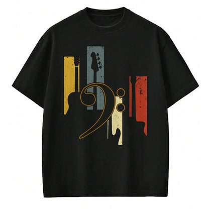 Guitar Lover Shirt, Funny Guitar UnisexT-Shirt/Hoodie/Sweatshirt HLT00 - Bass Clef Vintage Bass Guitar Players Music Vintage Guitar T-Shirt