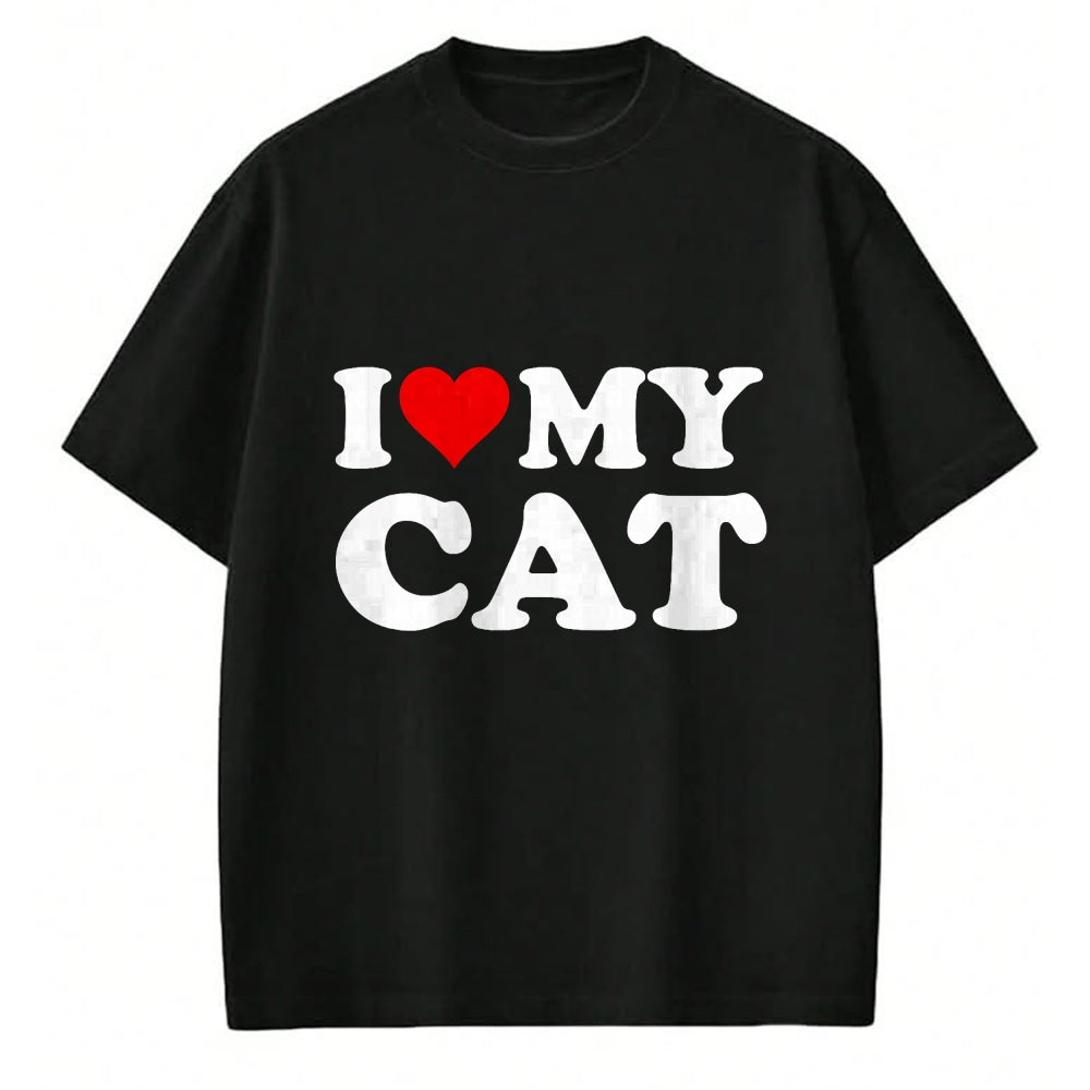Cat Love Shirt, Funny Cat Lover Gift UnisexT-Shirt/Hoodie/Sweatshirt HLT00 - Red Heart I Love My Cat T-Shirt (1)