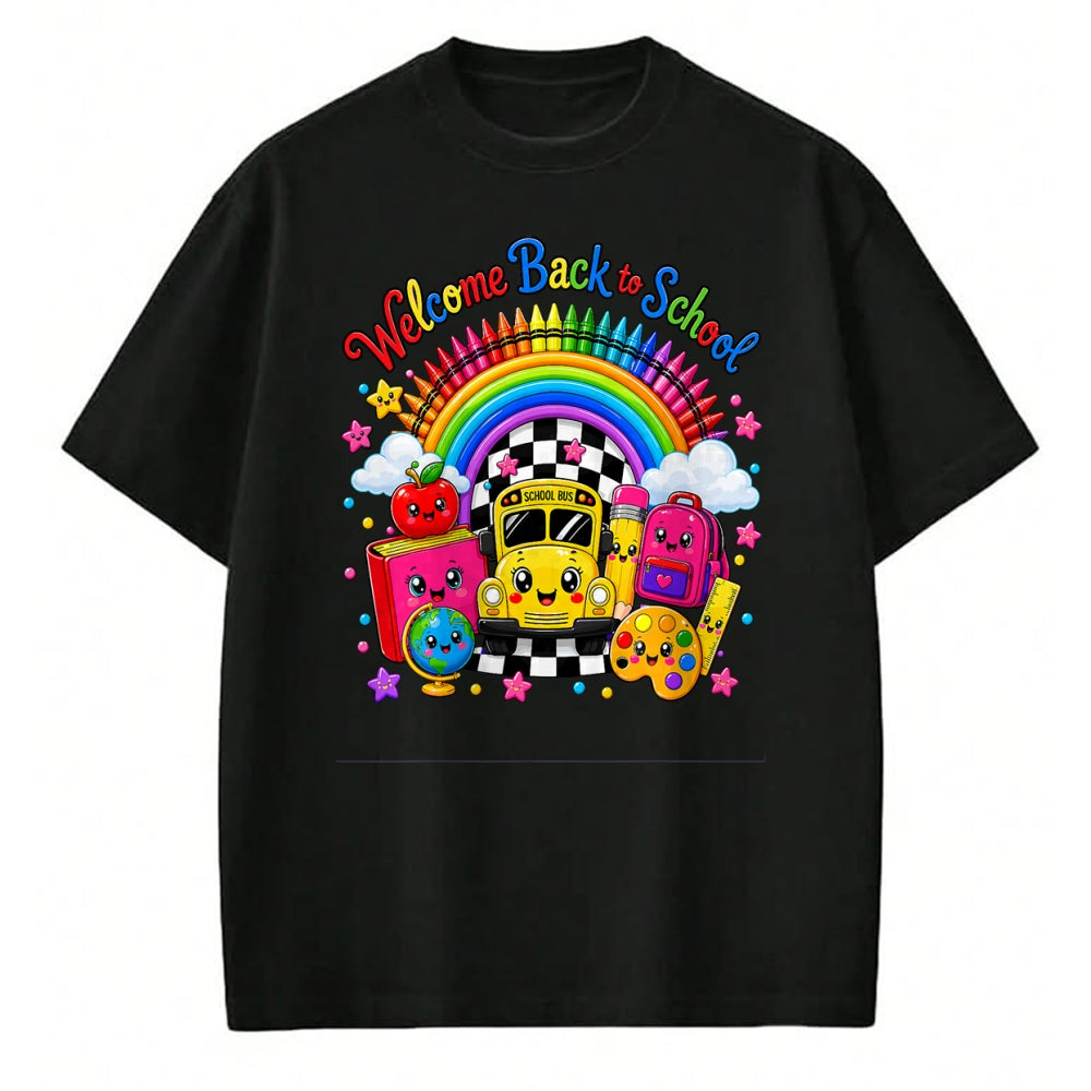 Best Student Shirt, Funny Back To School UnisexT-Shirt/Hoodie/Sweatshirt HLT00 - Welcome Back to School Cute Rainbow Bus Teacher Student Kids T-Shirt