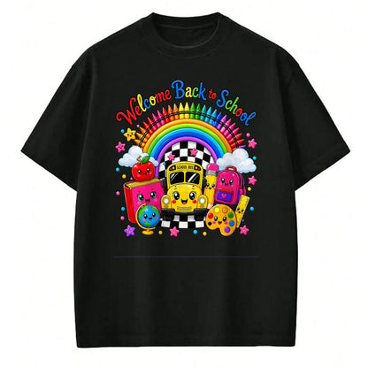 Best Student Shirt, Funny Back To School UnisexT-Shirt/Hoodie/Sweatshirt HLT00 - Welcome Back to School Cute Rainbow Bus Teacher Student Kids T-Shirt