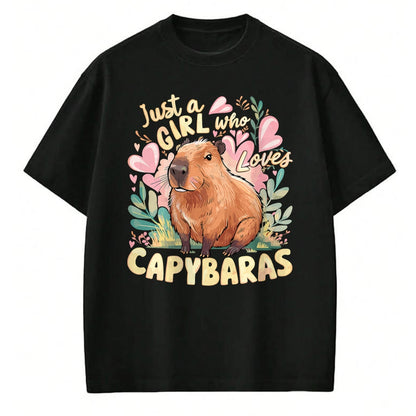 Cute Capybara Shirt, Funny Capybara Unisex T-Shirt/Hoodie/Sweatshirt HLT00 - Capybara Cute Just a Girl who Loves Capybaras T-Shirt