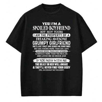Best Wife Shirt, Wife and Husband Unisex T-Shirt/Hoodie/Sweatshirt HLT00 - Yes I am a spoiled boyfriend of freaking awesome girlfriend T-Shirt (1)