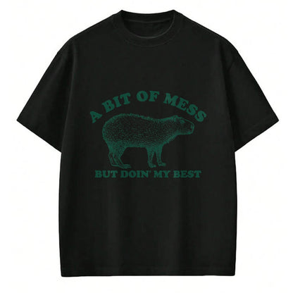 Cute Capybara Shirt, Funny Capybara Unisex T-Shirt/Hoodie/Sweatshirt HLT00 - Funny Bit of A Mess Capybara Meme Graphic for Women T-Shirt