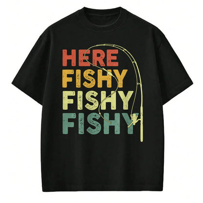 Funny Fishing Shirt, Gift For Fishing Lover Unisex T-Shirt/Hoodie/Sweatshirt HLT00 - Fishing Here-Fishy Bass Fish Dad Funny T-Shirt