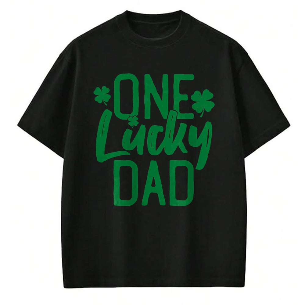 Gift for Dad Shirt, Funny Dad Unisex T-Shirt/Hoodie/Sweatshirt HLT00 – One Lucky Dad St. Patrick_s Day Matching Pajamas 2022 T-Shirt