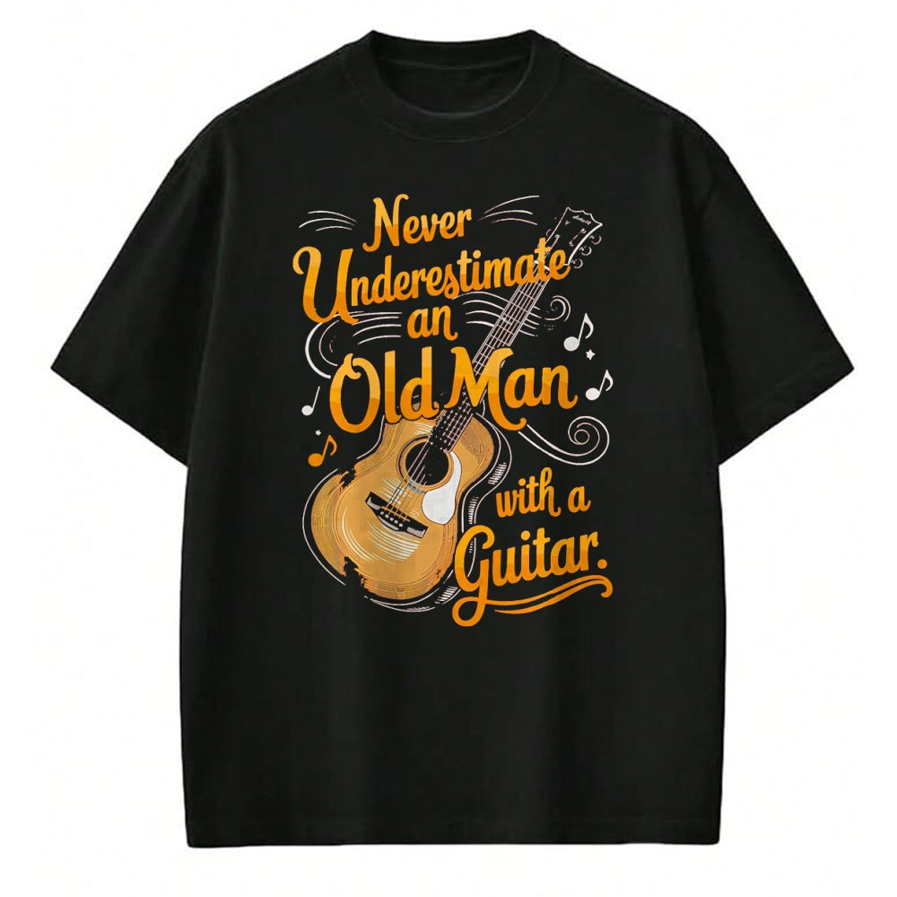 Guitar Lover Shirt, Funny Guitar UnisexT-Shirt/Hoodie/Sweatshirt HLT00 - Never Underestimate an Old Man with A Guitar Player T-Shirt, Men, Black, 3X-Large