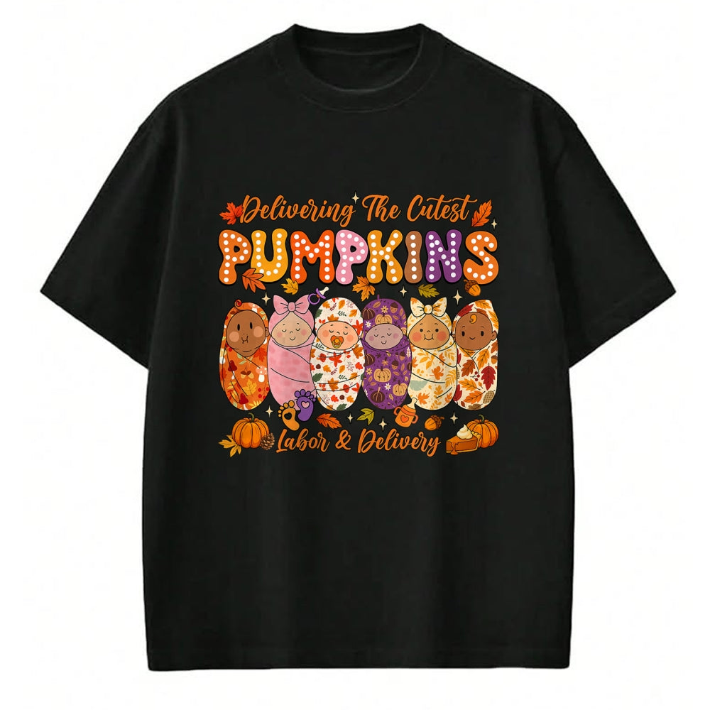 Best Thanksgiving Family Shirt , Funny Thanksgiving UnisexT-Shirt/Hoodie/Sweatshirt HLT00 - Delivering The Cutest Pumpkins Labor and Delivery Nurse Fall T-Shirt