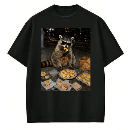 Best Thanksgiving Family Shirt , Funny Thanksgiving UnisexT-Shirt/Hoodie/Sweatshirt HLT00 - Raccoon Eating Deviled Eggs Funny Thanksgiving Humor T-Shirt